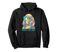Impresión en Bloque Trust No One Hound Dog Detective Alien UFO Sudadera con Capucha