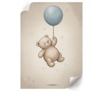 Impresión en Lienzo 21x29,7 cm | Tamaño A4 | Oso de peluche con un globo