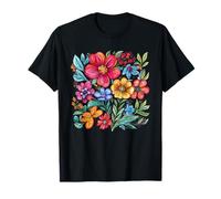Impresión en Lienzo con patrón de Ramo Floral Vibrante Colorido Camiseta