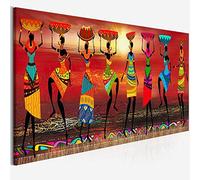 Impresión en lienzo de pinturas tribales africanas de mujeres bailando, cuadro de óleo para sala de estar, decoración del hogar, 32"x63" (80x160cm), sin marco