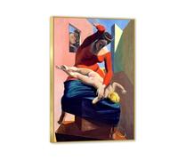 Impresión en Lienzo Max Ernst Poster Reproducción Cuadros La Santísima Virgen Castiga Famosa Pintura Abstracta sobre lienzo Decoración Mural Para SalóN y Dormitorio 30x20cm(12x8in)Marco interior