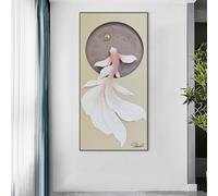 Impresión en lienzo moderna, retro, simple, arte de pared, cola blanca, pez dorado, Dragon Ball, póster HD, pintura decorativa para habitación de casa (55 x 110 cm)