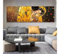 Impresión en lienzo sin marco de «El beso» de Gustav Klimt, póster de arte abstracto para pared, impresiones, pinturas, obras de arte modernas, decoración, 70 x 210 cm (28 x 83 pulgadas), sin marco
