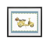 Impresión enmarcada debajo del cristal de Vespa Retro Travel, 43,2 x 53,3 | Stupell Industries · Por Lanie Loreth · Listo para colgar · Ideal para habitación familiar o salón · Fabricado en Estados