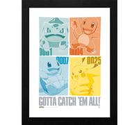 Impresión Enmarcada Pokemon Pikachu Y Corcelos De Kanto GB EYE (300) GB EYE