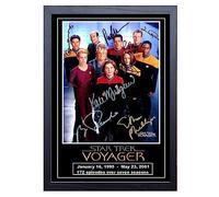 Impresión firmada por Star Trek Voyager (34 cm x 24 cm) (A4, enmarcada)