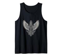 Impresión gótica estética emo de Cross Wings Y2K Alt Grunge Camiseta sin Mangas