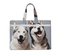 Impresión Husky,Bolsa de lona para documentos con cremallera, bolso de mano, maletín para la escuela y la oficina.