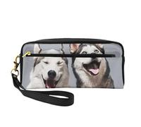 Impresión Husky, Bolsa de Maquillaje Bolsa de cosméticos Bolsa de Aseo de Viaje portátil Estuche de Cuero para Mujeres y niñas