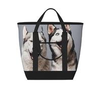 Impresión Husky,Bolsas de almuerzo de gran capacidad, bolsa de mano térmica para mujeres, hombres, trabajo, picnic, viajes.