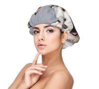 Impresión Husky,Gorro de dormir de satén para adultos - Gorro de dormir elástico para mujer, cubrecabello nocturno