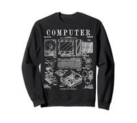 Impresión Impresa de Computer Gamer Geek Vintage IT Hardware PC Hardware Sudadera