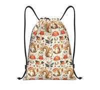 Impresión Linda De Ardilla Hongo Hombre Mujer Mochila De Cuerdas Plegable Mochila Con Cordón Ajustable Mochilas Deportiva Para Playa Baloncesto Voleibol