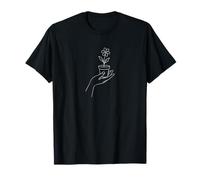 Impresión minimalista blanca de plantas para un estilo de vida ecológico y de bienestar Camiseta