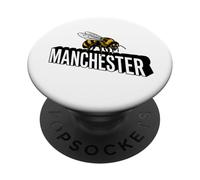 Impresión Negra Adornada de Abeja 3D del Manchester England PopSockets PopGrip Adhesivo