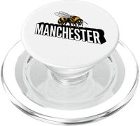 Impresión Negra Adornada de Abeja 3D del Manchester England PopSockets PopGrip para MagSafe