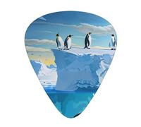 Impresión personalizada de "Pingüinos en el Iceberg", 12 púas de guitarra en caja. Sonido nítido. Ukelele, bajo eléctrico (0,46 x 0,71 x 0,96 mm).