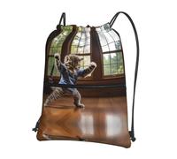 Impresión Saco De Gimnasio Impresión De Gato Perforado Gym Bag Moderno Deporte Mochila para Piscina, Colegio, Gimnasio