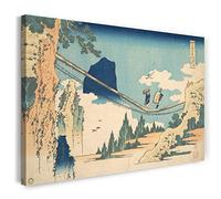 Impresión sobre Lienzo (60x40cm): Katsushika Hokusai - Puente Colgante en la FR