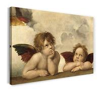 Impresión sobre lienzo (80x60cm): Raphael - Madonna Sixtina, dos ángeles