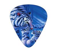 Impresión Tigre Mamá e Hijo,12 púas de guitarra, 3 grosores diferentes para guitarra acústica, bajo y ukelele