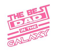 Impresión tipográfica del Día del Padre: El mejor papá de la galaxia Calcomanías de letras 67.2x67.7cm Decoración de tiendas Rosa