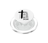 Impresión Trasera con diseño de Cruz evangélica Cristiana de He Is Risen PopSockets PopGrip para MagSafe