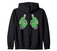 Impresión Trasera de Dedos Zombies. Sudadera con Capucha
