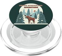 Impresión Trasera de Moose Forest Winter Adventure PopSockets PopGrip para MagSafe