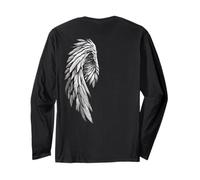 Impresión trasera de One Winged Angel Gothic Fantasy Gamer Manga Larga