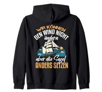 Impresión Trasera. No Podemos Cambiar el Viento Pero ponerlo. Sudadera con Capucha