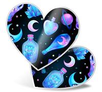 Impresionante 2 pegatinas de corazón de 7,5 cm - Hechizos de bruja de bruja de bruja para portátiles, tabletas, equipaje, reserva de chatarra, nevera, regalo fresco #14717