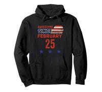 Impresionante 25 de febrero Vintage USA Flag Classic 25 de febrero Sudadera con Capucha