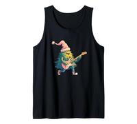 Impresionante árbol de Navidad con Sombrero de Papá Noel y Guitarra eléctrica Camiseta sin Mangas