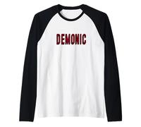 Impresionante Aspecto demoníaco para Amantes del Habla y los Demonios Camiseta Manga Raglan