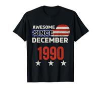 Impresionante Bandera Vintage de diciembre de 1990 de diciembre de 1990 Camiseta