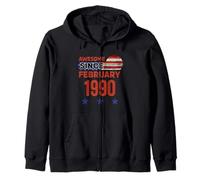 Impresionante Bandera Vintage de febrero de 1990 de febrero de 1990 Sudadera con Capucha
