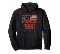 Impresionante Bandera Vintage de Marzo de 1990 de Marzo de 1990 Sudadera con Capucha