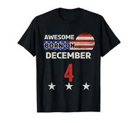 Impresionante Bandera Vintage del 4 de diciembre de Estados Unidos clásico 4 de diciembre Camiseta