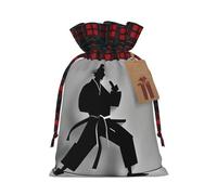 Impresionante bolsa de regalo con cordón de Navidad con estampado de karate para hombres para necesidades de embalaje de regalos festivos de Navidad