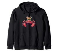Impresionante cangrejo real con corona para amantes de los cangrejos divertidos Sudadera con Capucha