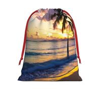 Impresionante colección de bolsas de regalo de Jamaica Beach, varios tamaños, bolsas de regalo con cordón para mujeres, Navidad, cumpleaños, reutilizables