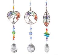 Impresionante colgante de cristal para árbol de la vida, hermoso atrapasueños para añadir encanto a cualquier espacio (árbol de larga vida)