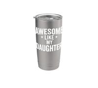 Impresionante Como Mi Hija Divertido Papá Mamá Vaso térmico de acero inoxidable de doble pared
