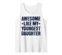 Impresionante como Mi Hija Más Joven Divertido Retro Orgulloso Papá Mamá Camiseta sin Mangas