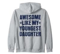 Impresionante como Mi Hija Más Joven Divertido Retro Orgulloso Papá Mamá Sudadera con Capucha