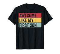 Impresionante como mi Primer Hijo Divertido Vintage Envejecido Camiseta
