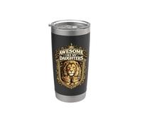Impresionante como mis hijas familia león gráfico leonas Vaso térmico de acero inoxidable de doble pared