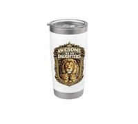 Impresionante como mis hijas familia león gráfico leonas Vaso térmico de acero inoxidable de doble pared
