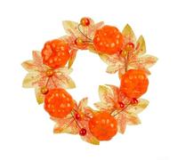 Impresionante corona de puerta de Halloween adornada con rosas negras y calabazas de colores ricos (calabaza naranja)